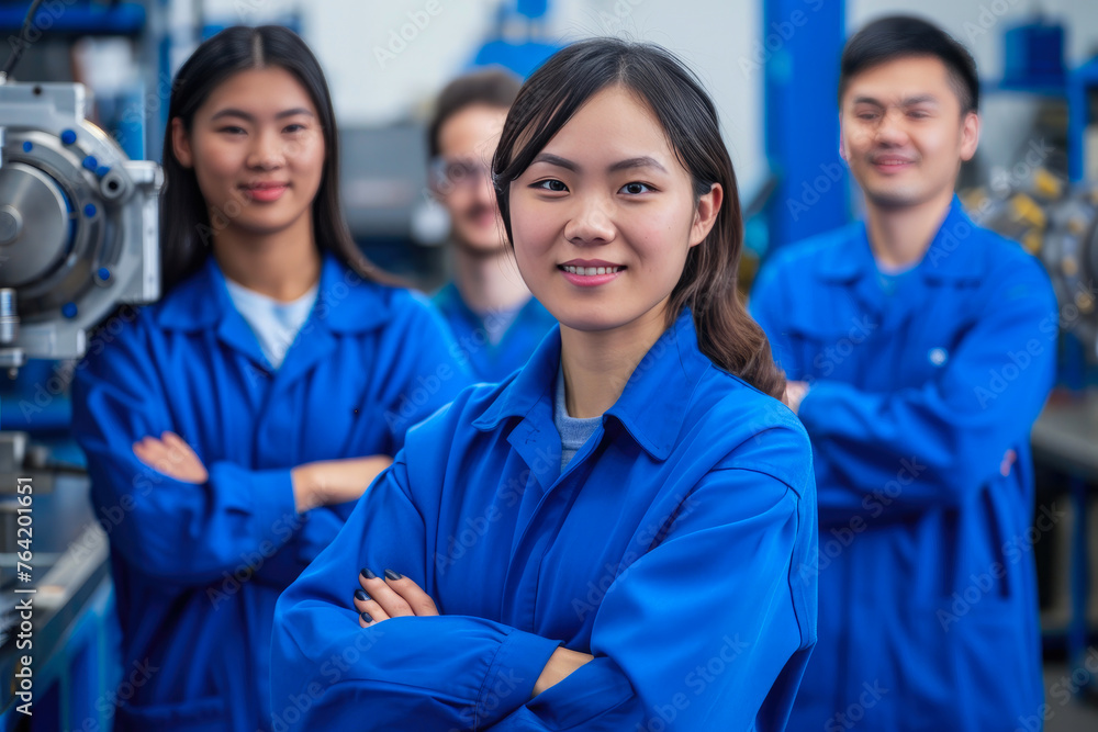 Obraz premium Diverse Team of Engineers Embracing Innovation