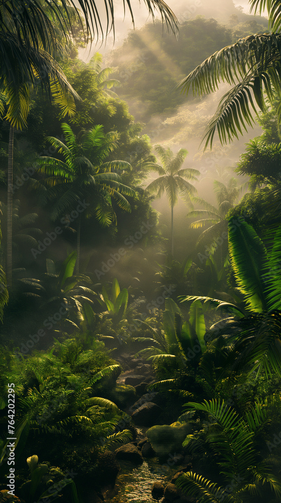 
realistic fotography, rainforest