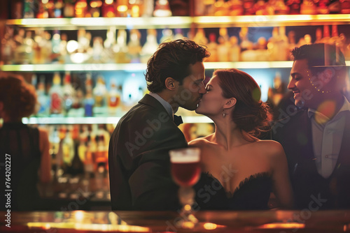Unexpected Encounter  Man Interrupts Elegant Bar Romance