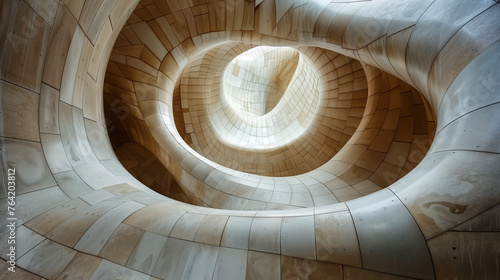 spiral staircase in the building abstract background