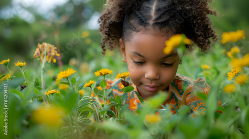 Child in Field of Flowers