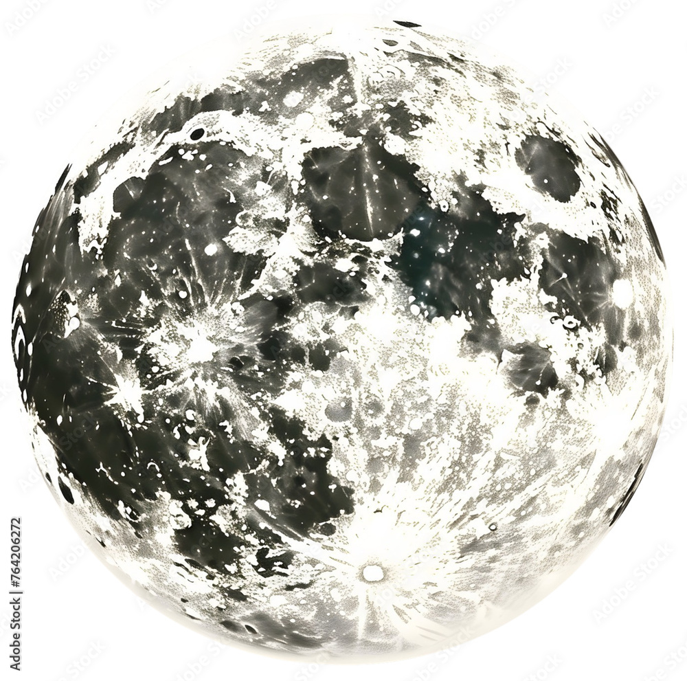 Realistic Moon on Transparent Background Realistic Moon on Transparent Background