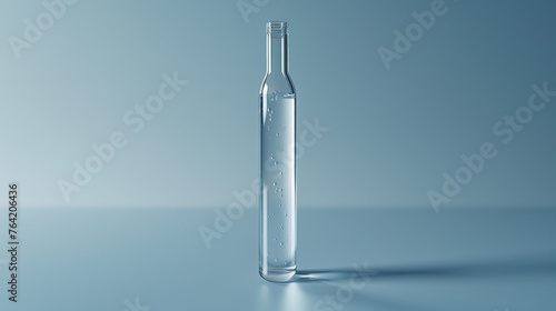 A clear bottle of water is sitting on a table