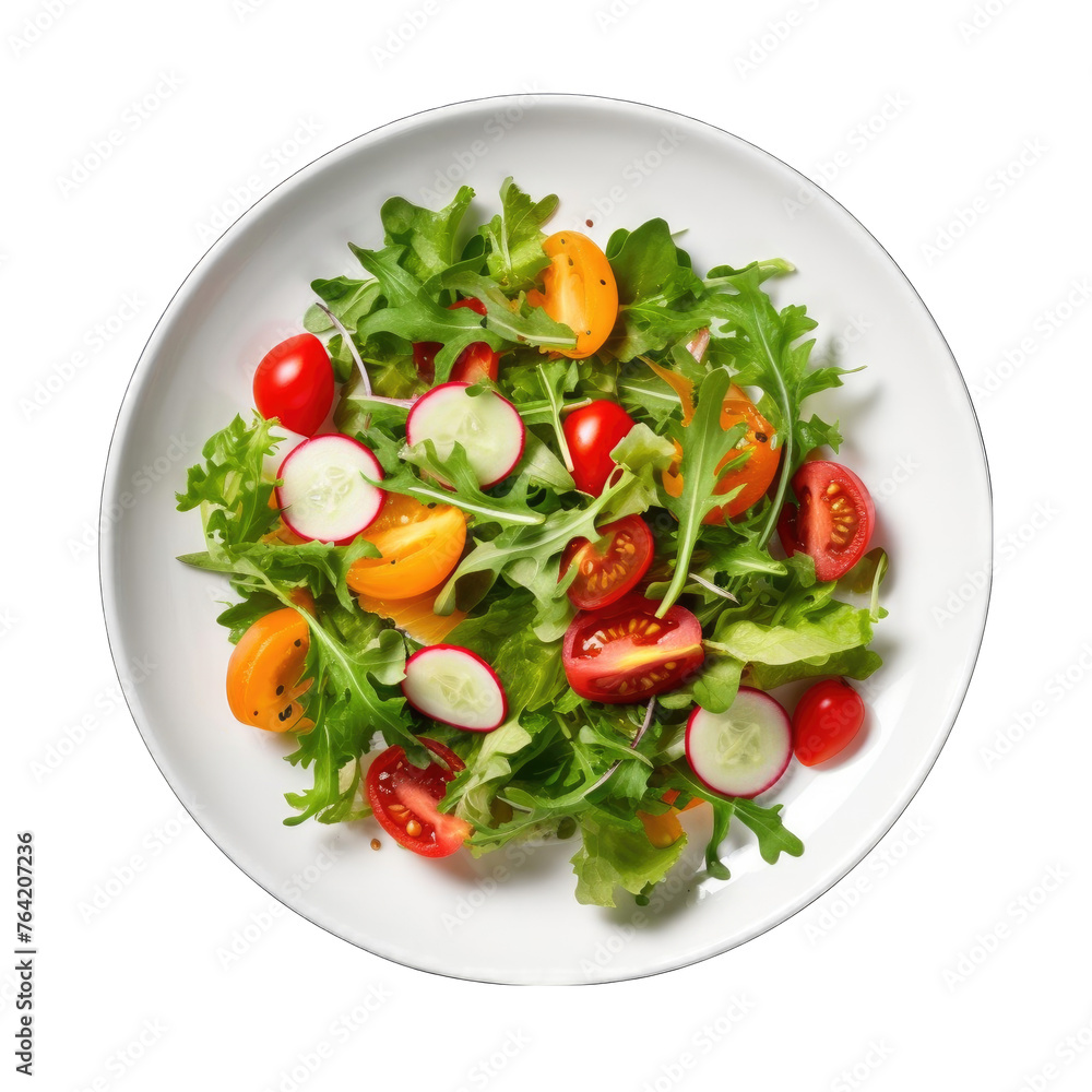 Create A High quality Fresh Salad On White Plate
