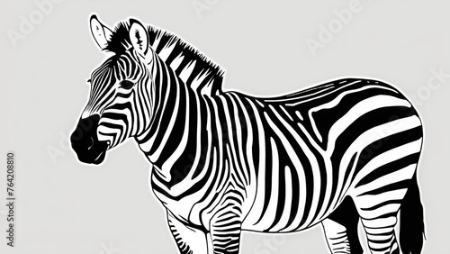 portrait of a zebra on a gray background