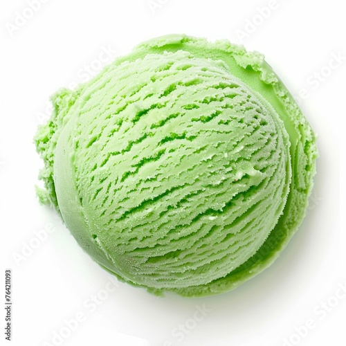 Refreshing Scoop of Ice Cream Isolated on White Background. Generative ai