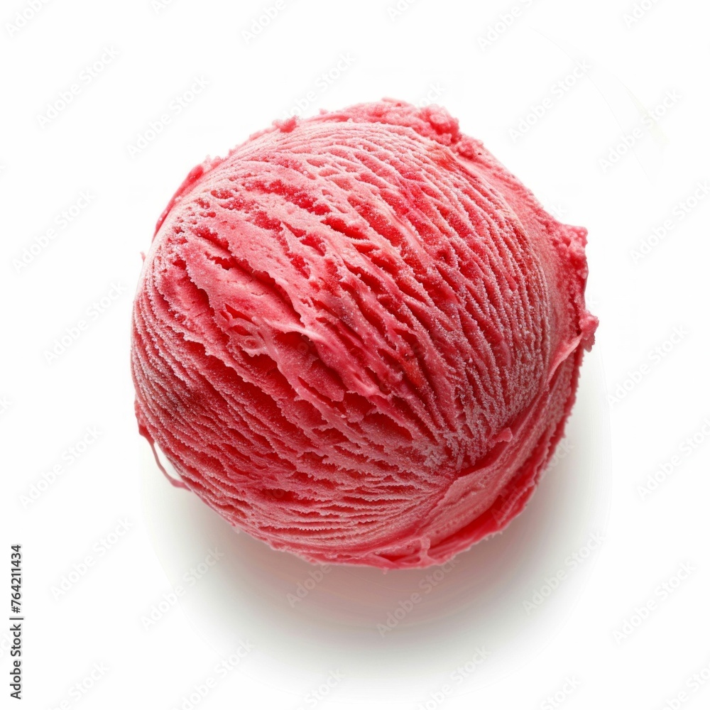Refreshing Scoop of Ice Cream Isolated on White Background. Generative ai Refreshing Scoop of Ice Cream Isolated on White Background. Generative ai