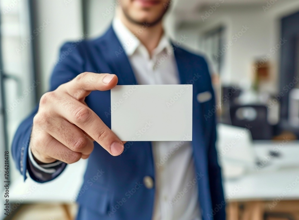 Professional Presentation of a Blank Business Card. Generative ai Professional Presentation of a Blank Business Card. Generative ai