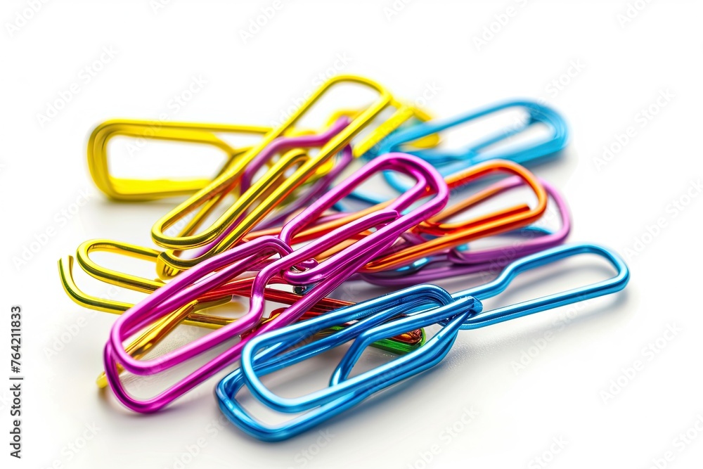 Paper clips colorful isolated on white background Paper clips colorful isolated on white background