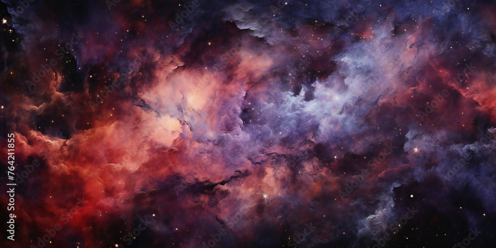 Naklejka premium Colorful space galaxy cloud nebula. Stary night cosmos. Universe science astronomy