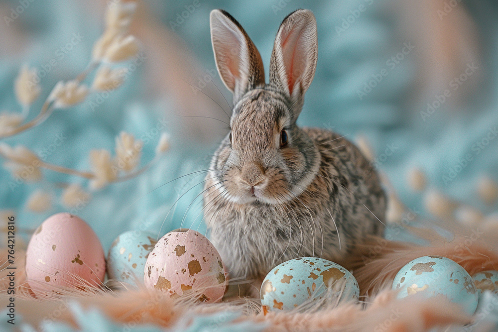 easter bunny and easter eggs easter bunny and easter eggs