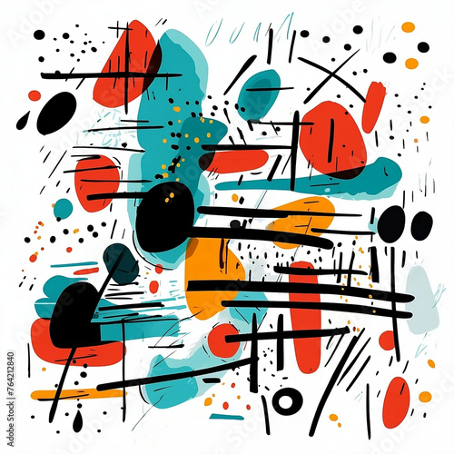 Abstract pattern  on white background  simple lines  colorful lines and shapes  teal orange grunge  modern design  vector illustration  flat colors  1 1.