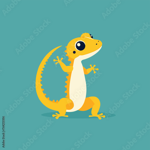 Cute gecko cartoon animal illustration vector design