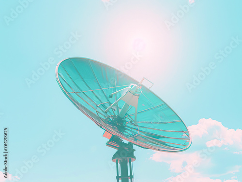 Satellite dish for wireless communication  capturing the essence of global networking and technology