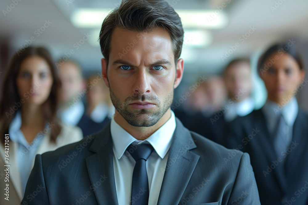 A man in formal wear with a tie is addressing a group, gesturing confidently A man in formal wear with a tie is addressing a group, gesturing confidently