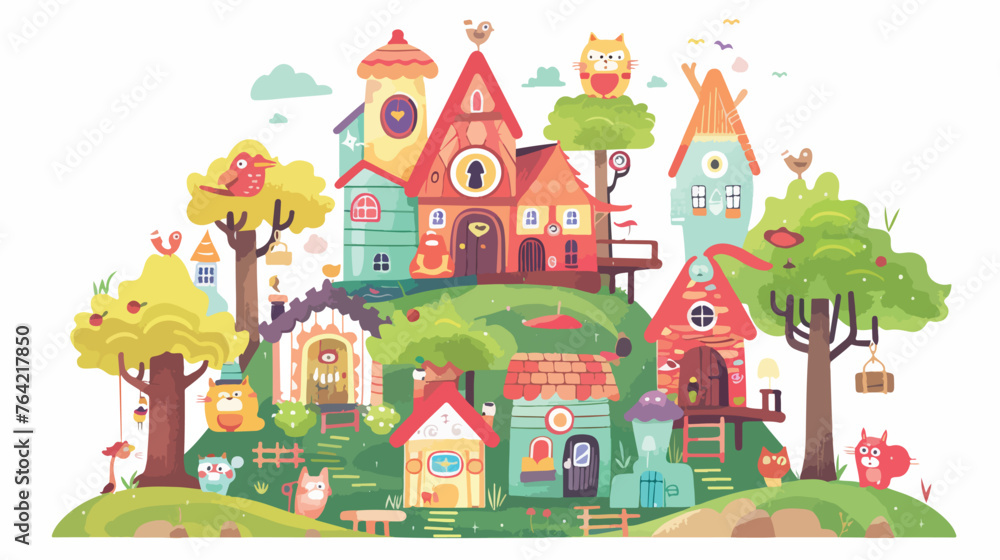 A whimsical village populated by talking animals.
