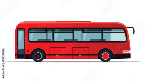 Bus sillouette icon flat vector isolated on white