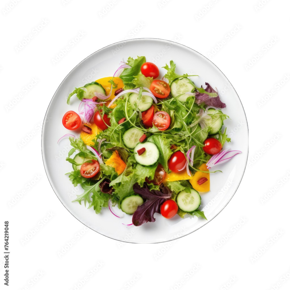 Create A High quality Fresh Salad On White Plate