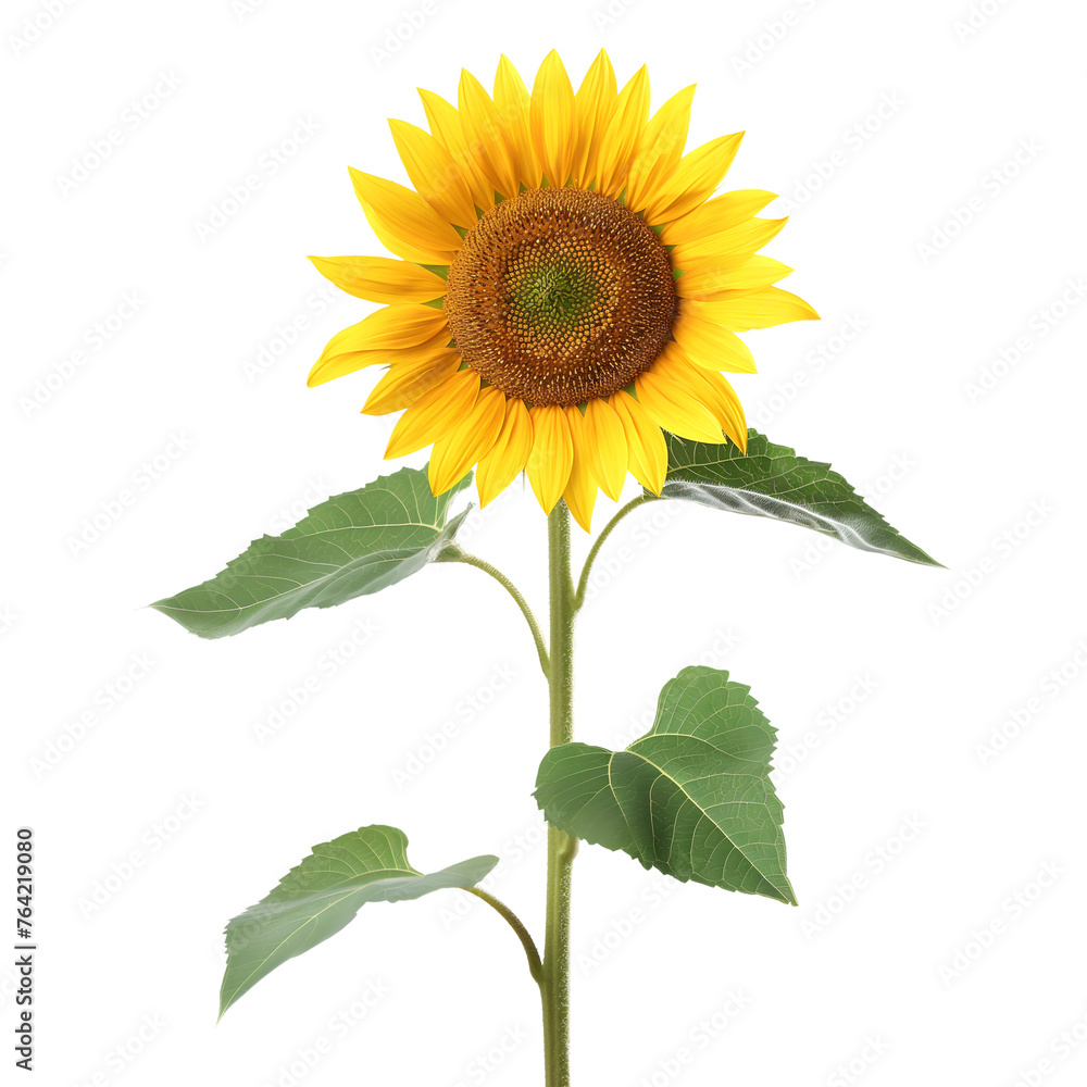 Fototapeta premium Sunflower isolated on transparent background Generative Ai