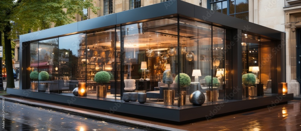 Stylish Shop with Big Mirror Stylish Shop with Big Mirror