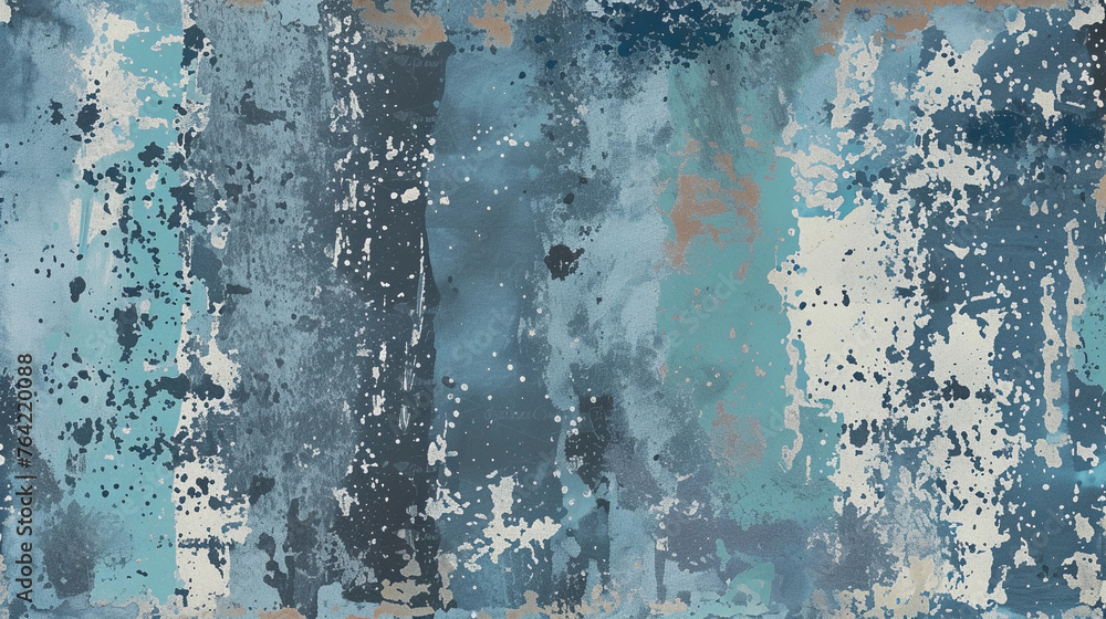 Obraz premium Old paint grey blue white texture plastered concrete walls. Green Old plaster textured wall background painted deteriorated. copy space