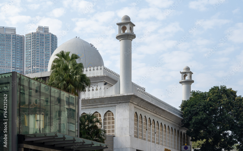 The Kowloon Masjid and Islamic Centre or Kowloon Mosque Hong Kong, China, in the Tsim Sha Tsui area, Nathan Road.