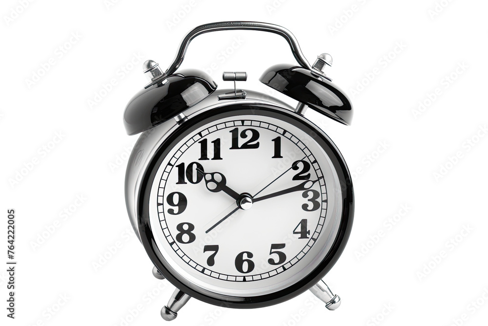 Alarm clock ringing on studio lights. Isolated on a pure white background Alarm clock ringing on studio lights. Isolated on a pure white background