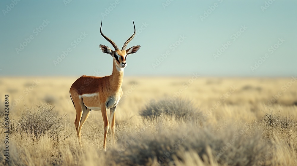 Obraz premium Rare Hirola Antelope in Kenyan Savanna