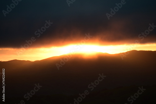 sunset over the mountains