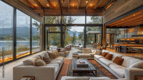 Well-Furnished Living Room With Abundant Windows