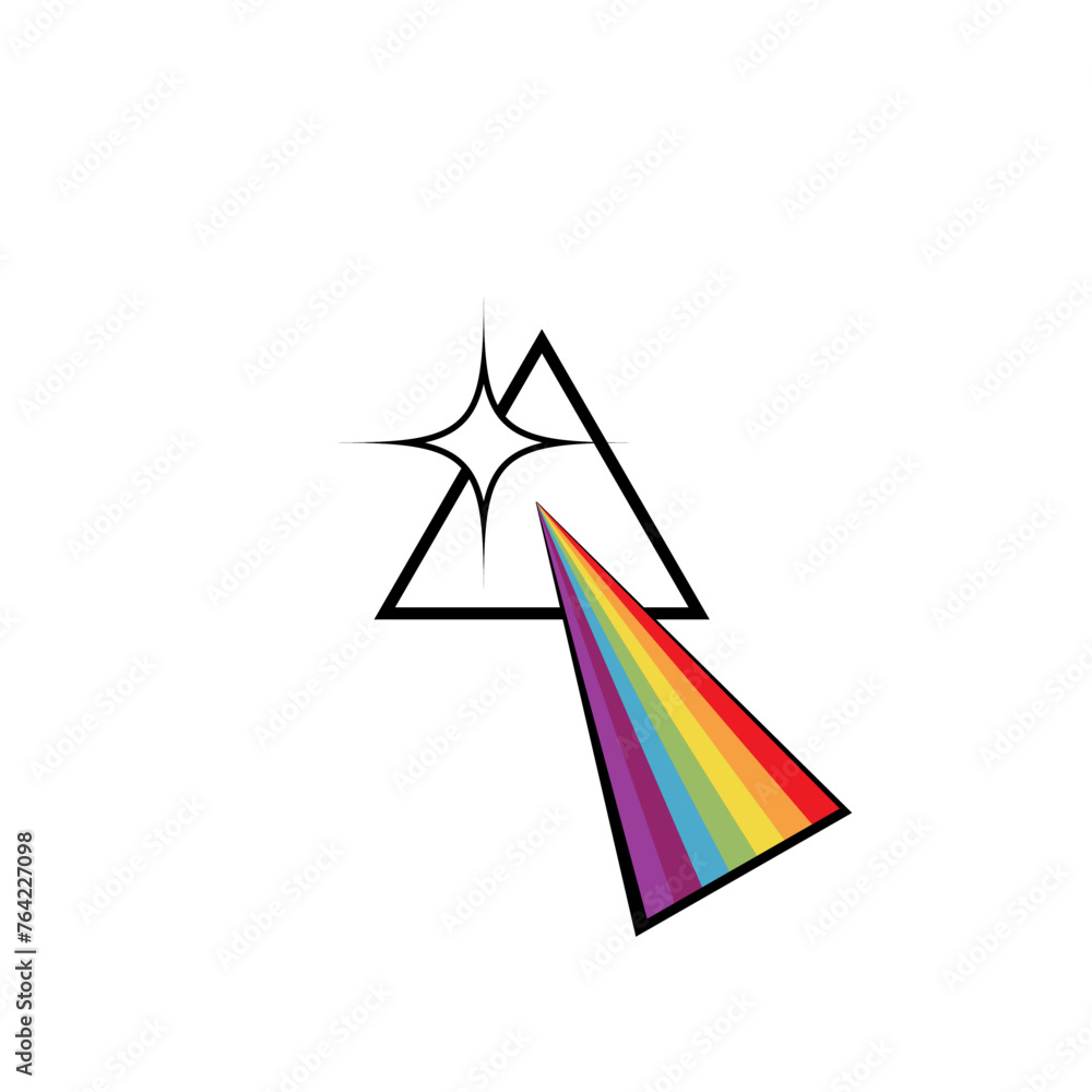 Spectral prism, vector illustration on white background Spectral prism, vector illustration on white background