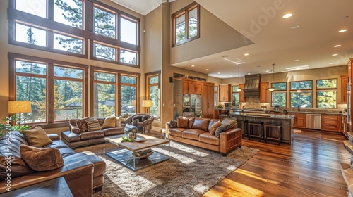 Well-Furnished Living Room With Abundant Windows