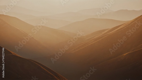 Sunset with mountain orange color gradient background for poster banner presentation design graphics resources photo