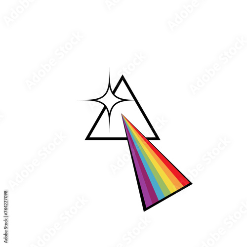 Spectral prism, vector illustration on white background