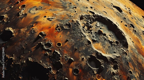 Charred Surface of Volcanic Moon