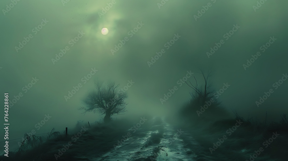 misty morning in the forest misty morning in the forest