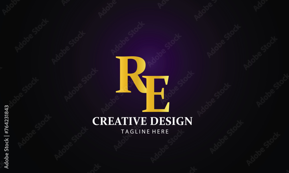 Fototapeta premium re royal gold letter logo 