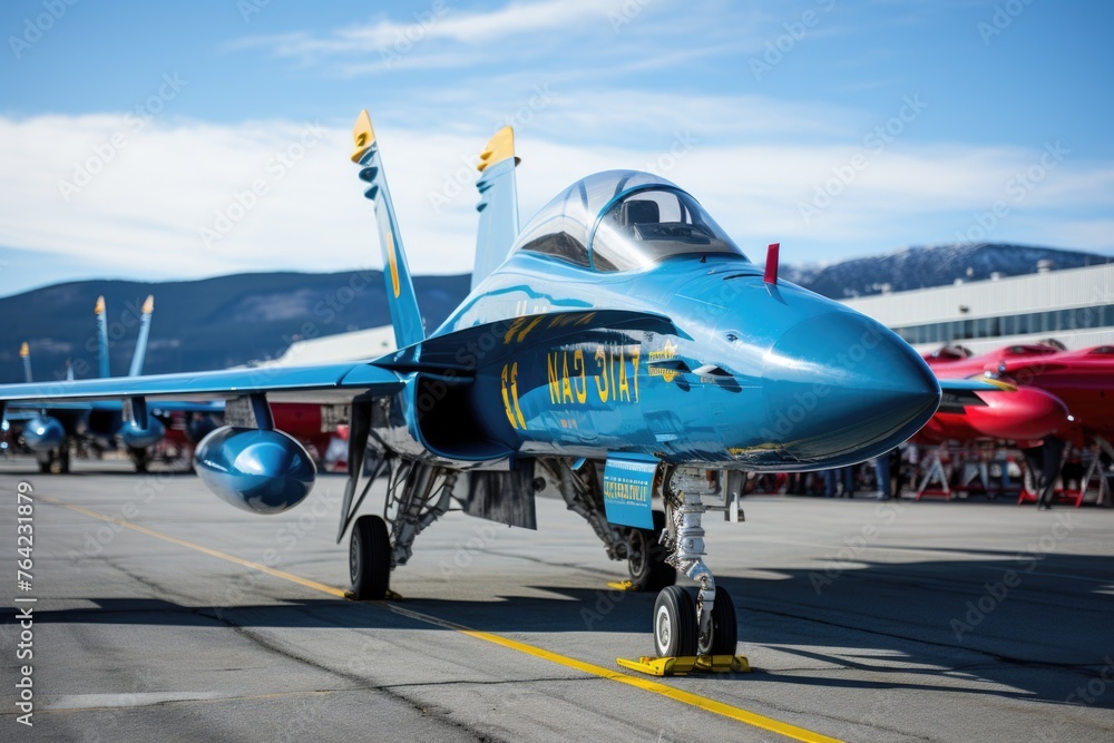 Naklejka premium Airshow jets war ready concept Generative AI