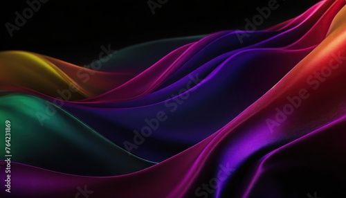 Abstract Background with 3D Wave Gradient Silk Fabric © Marko