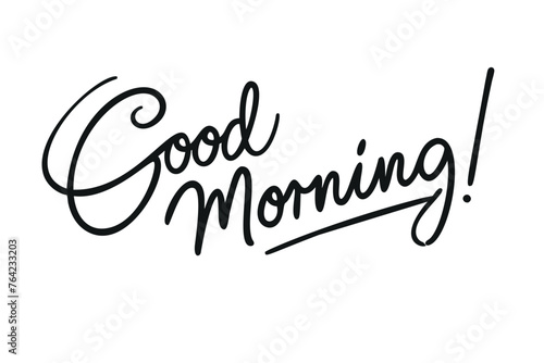 beautiful text Good morning on a transparent background