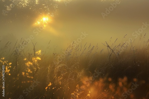 Goldene Morgensonne in der Natur, atmosphärischer Hintergrund 