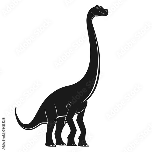 silhouette of a dinosaur on a white background, vector illustration © viklyaha