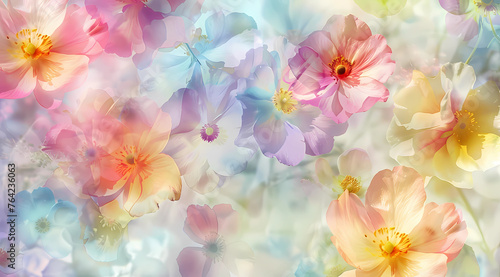  Floral background vector illustration in colorful pastel color