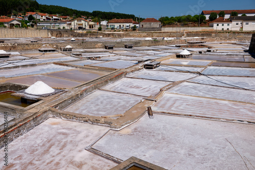 View of The Natural Salt Mines of Rio Maior in Portugal. Salt fields and salt extraction. photo