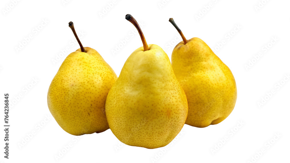 Three fresh yellow pears. isolated on transparent background. Three fresh yellow pears. isolated on transparent background.