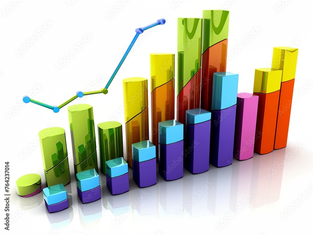 a bar chart with a arrow going up a bar chart with a arrow going up