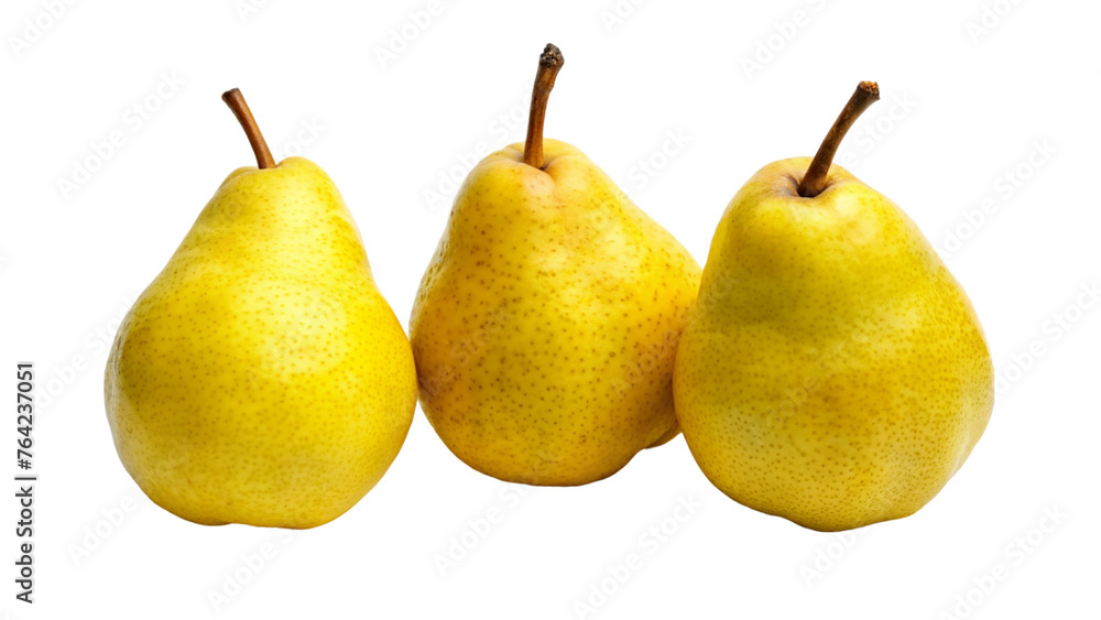 Three fresh yellow pears. isolated on transparent background. Three fresh yellow pears. isolated on transparent background.