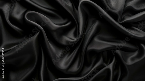 Abstract luxury black fabric cloth texture background. AI generated image