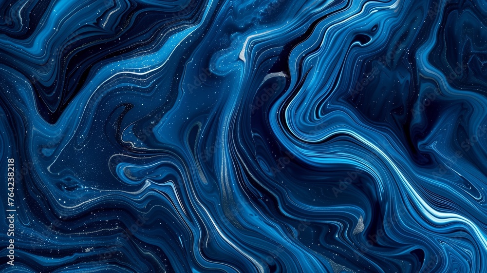 Fototapeta premium Sapphire Whorls: A High-Definition Abstract Background Illustrating the Sublime Beauty of Blue Marble Ink Textures, Flowing Like Rivers Through a Canvas of Stone.