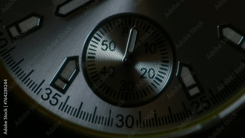 Style Background modern watch counting seconds, copy space close up. 4K